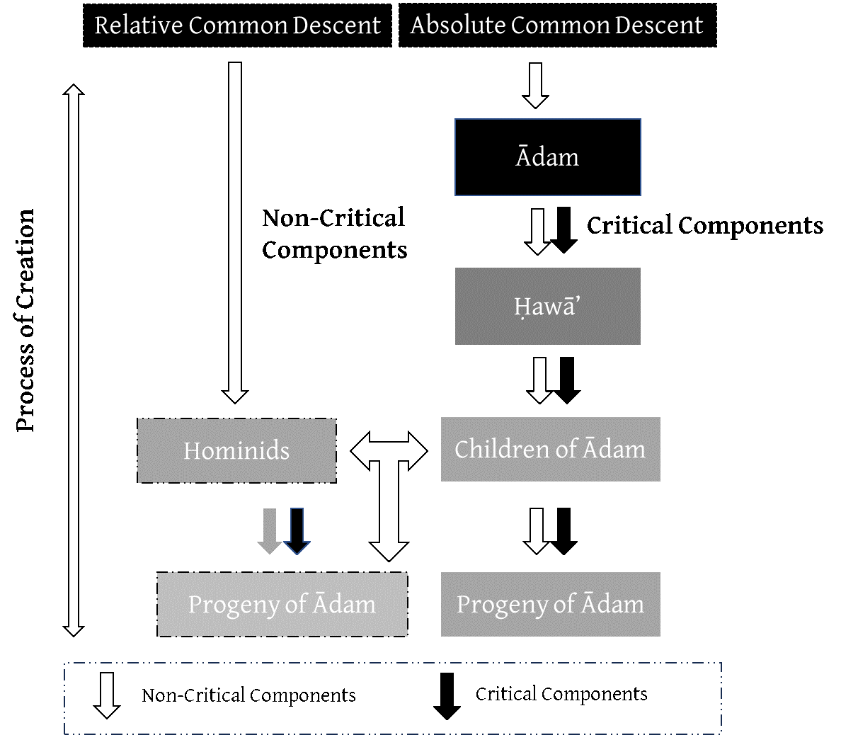 Descent of Critical and Non-Critical Components